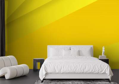 Bright sunny yellow dynamic abstract background. Modern lemon orange color. Fresh business banner for sales, event, holiday, party, halloween, birthday, falling. Fast moving 3d lines with soft shadow Wall mural