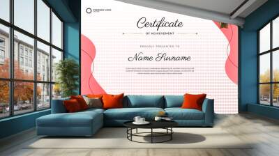 Red professional diploma certificate template in premium style. vector illustration Wall mural