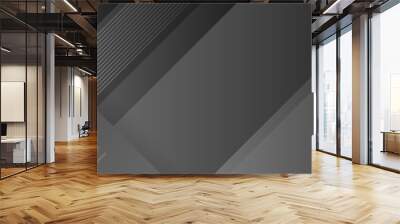 Triangle banner background light header banner. Abstract composition of 3D triangles. Modern geometric black backgrounds isolated black Wall mural