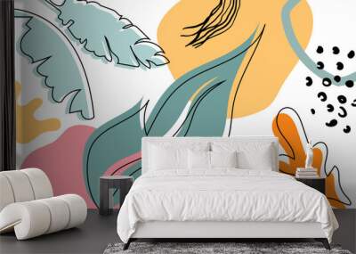 Vector colorful simple flat abstract organic background Wall mural