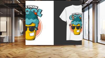 ice cream cool illustration tshirt and apparel printing design Wall mural