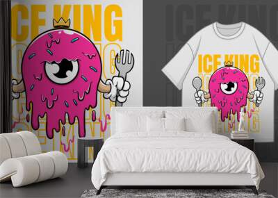 Ice King T-Shirt Printing Design Apparel With T-Shirt Mockup Design Wall mural