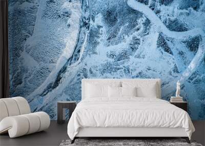 Awesome blue ice background. Wall mural