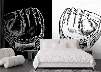 Illustration vector graphics of baseball icon Wall mural