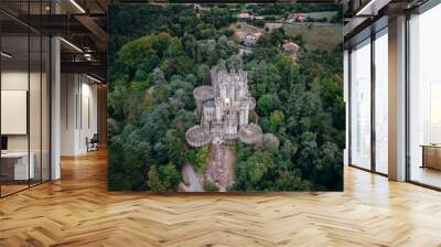 Aerial view of Butron Castle, Basque Country, Spain Wall mural