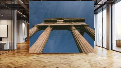 Landscapes and columns of the old ruins in Ancient Roman Agora in Athens Wall mural