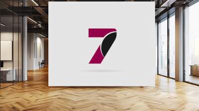 Abstract Number 7 logo Symbol icon
 Wall mural