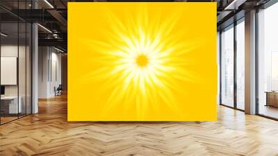 Vector Ray Sunrise light yellow background Wall mural