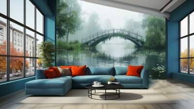 Bridge connecting two banks Wall mural