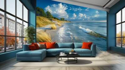 Coastal idyll: Sunny day on the Baltic Sea Wall mural