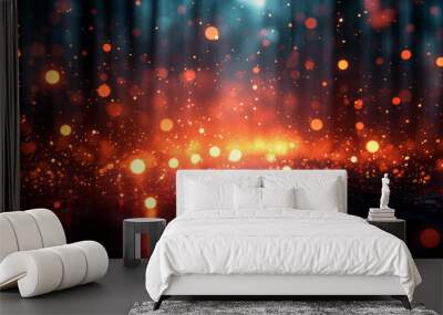 Dynamic lighting effects on a dark background Wall mural