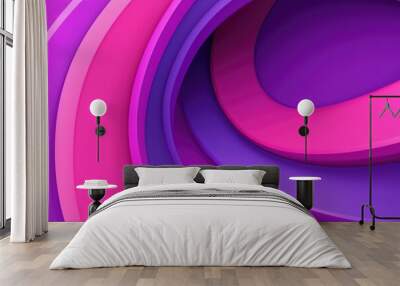 Abstract colorful layered paper background Wall mural