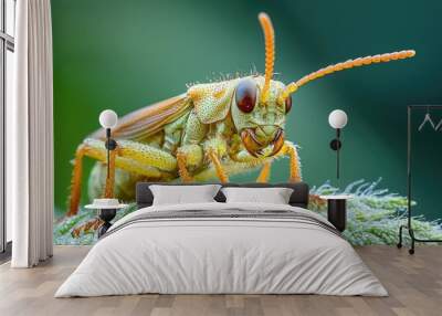 Macro shot of a beautiful closeup of a bright and colorful insect Wall mural