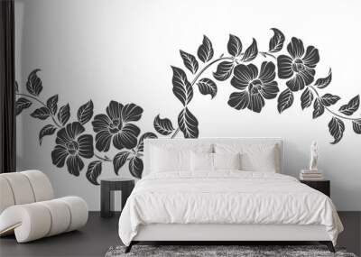 flower stencil vector design vector eps Wall mural