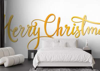 Merry christmas lettering typography with Gold color. Vector eps Wall mural