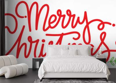 Merry christmas lettering typography Wall mural