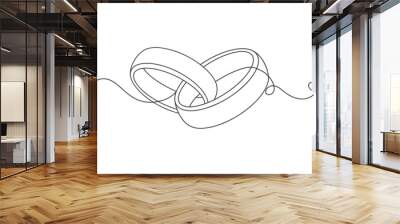 Wedding ring line art vector illustration Wall mural