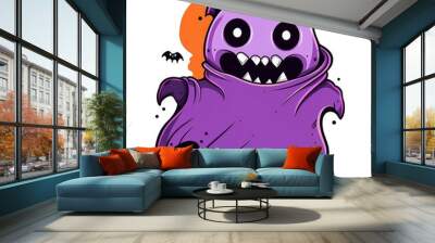 Chibi ghost monster game character. Cute ghost monster cartoon. Wall mural