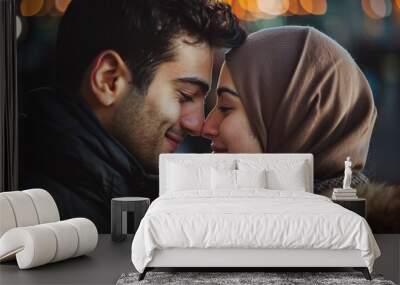 Romantic muslim couple. A photo of an beautiful islamic couple Wall mural