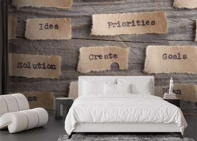 Create word on a piece of paper close up, business creative motivation concept Wall mural