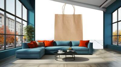 paper bag on the wooden background Wall mural