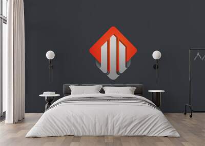 Financial Real Estate Logo vector Protection Security icon Wall mural