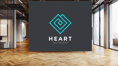 geometric heart logo design vector linear luxury jewelry fashion Wall mural