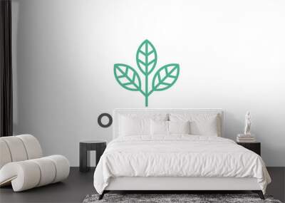 Leaf Plant Logo vector Linear Cosmetics Organic eco food icon Wall mural