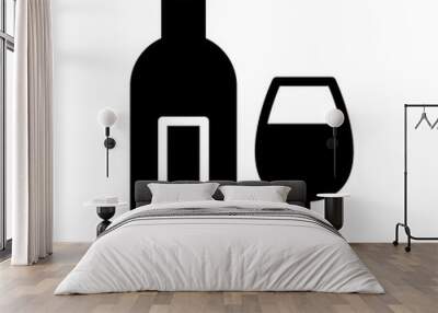 wine glyph icon Wall mural