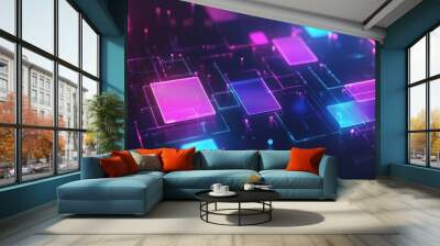 Abstract neon lights background Wall mural