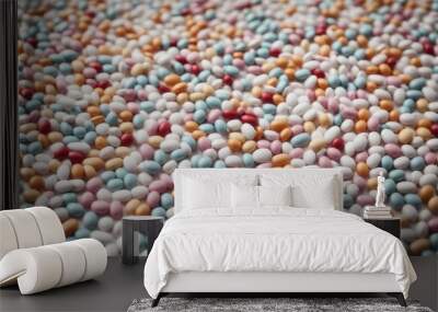 Round pills on a background Wall mural