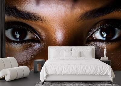 Closeup of Black Woman s Eyes with Shiny Skin Wall mural