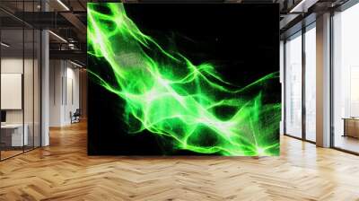 green light grainy abstract gradient mesh on black background Wall mural