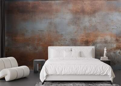 A background with a texture of old, weathered, and red-rusted metal steel surface. Wall mural