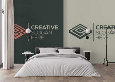 letter G, C with square logo icon vector design template inspiration Wall mural