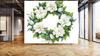 Isolated Clean Floral Wreath Transparent PNG Files Beautiful Flower Graphic Resource Wall mural