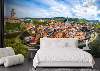 The amazing city of Cesky Krumlov in the Czech Republic. European historical center and splendor. Wall mural