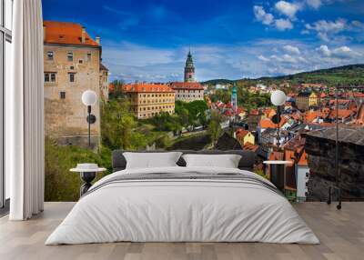 The amazing city of Cesky Krumlov in the Czech Republic. European historical center and splendor. Wall mural