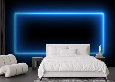 Abstract neon, led square, border. Futuristic colorful render Wall mural