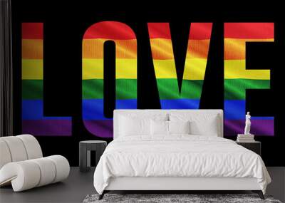 Rainbow LGBT cloth and text of 