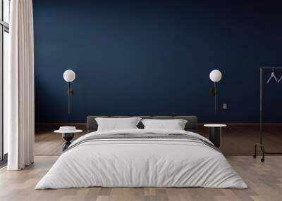 Dark blue wall in an empty room with a wooden floor
 Wall mural