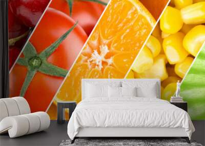 color fruits, berries and vegetables Wall mural