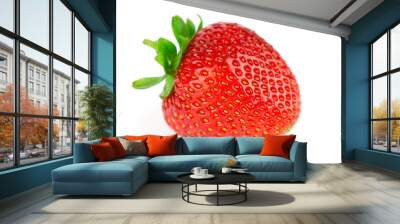 Strawberry isolated on white background. Fresh ripe fruit closeup Wall mural