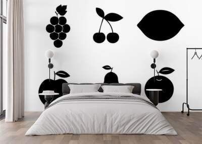 set designs of vector fruits Wall mural