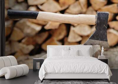 Of woodcutter axe Wall mural