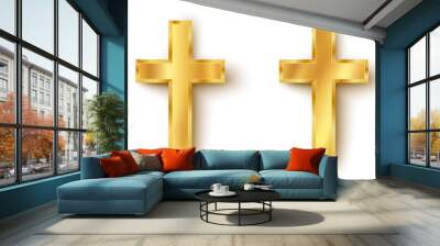 Set icons of a golden cross Wall mural