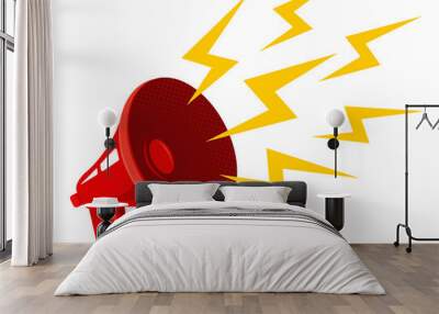 Vector retro megaphone. Wall mural