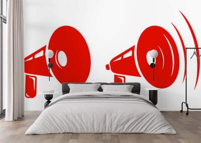 Vector retro megaphones. Wall mural