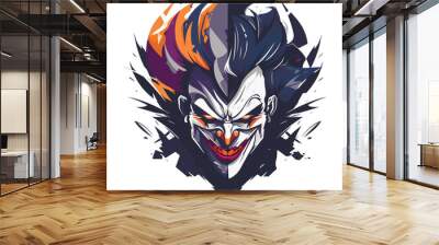 Clown E-Sport vector mascot logo design with modern illustration concept style for badge. smile clown illustration for sport and esport team Wall mural