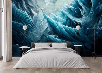 The abstract background of ice structure. Ice pattern Wall mural